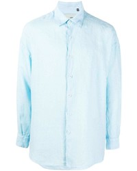 Chemise à manches longues en lin bleu clair Costumein