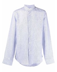 Chemise à manches longues en lin bleu clair Dell'oglio