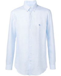 Chemise à manches longues en lin bleu clair Etro