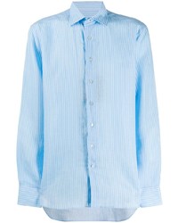 Chemise à manches longues en lin bleu clair Etro