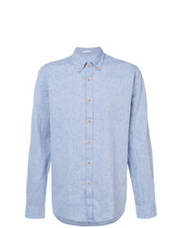 Chemise à manches longues en lin bleu clair Homecore