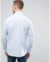 Chemise à manches longues en lin bleu clair Jack and Jones