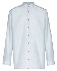 Chemise à manches longues en lin bleu clair Labrum London