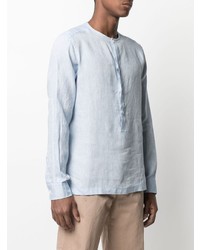 Chemise à manches longues en lin bleu clair Ermenegildo Zegna