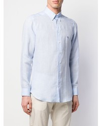 Chemise à manches longues en lin bleu clair Etro