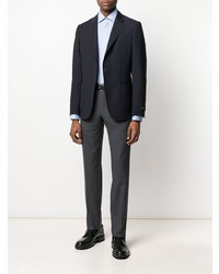 Chemise à manches longues en lin bleu clair Z Zegna