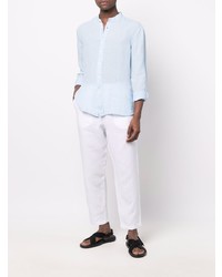 Chemise à manches longues en lin bleu clair 120% Lino