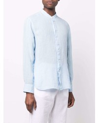 Chemise à manches longues en lin bleu clair 120% Lino