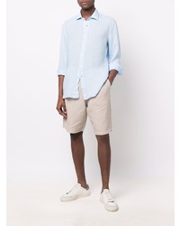 Chemise à manches longues en lin bleu clair 120% Lino