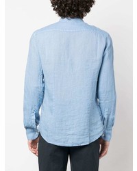 Chemise à manches longues en lin bleu clair Barena