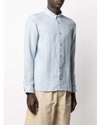 Chemise à manches longues en lin bleu clair A.P.C.