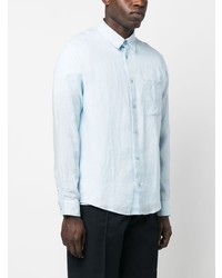 Chemise à manches longues en lin bleu clair A.P.C.