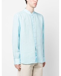 Chemise à manches longues en lin bleu clair 120% Lino