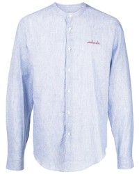 Chemise à manches longues en lin bleu clair Maison Labiche