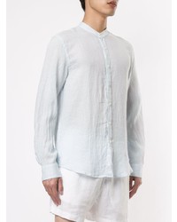 Chemise à manches longues en lin bleu clair Venroy