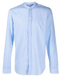 Chemise à manches longues en lin bleu clair Manuel Ritz