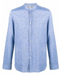 Chemise à manches longues en lin bleu clair Manuel Ritz