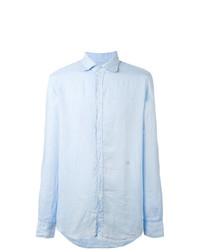 Chemise à manches longues en lin bleu clair Massimo Alba