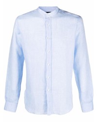 Chemise à manches longues en lin bleu clair Mp Massimo Piombo