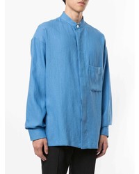Chemise à manches longues en lin bleu clair Haider Ackermann