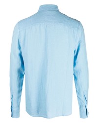 Chemise à manches longues en lin bleu clair Peuterey