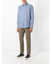 Chemise à manches longues en lin bleu clair Etro