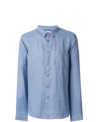 Chemise à manches longues en lin bleu clair Ps By Paul Smith