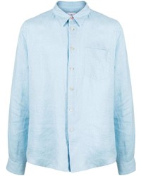 Chemise à manches longues en lin bleu clair PS Paul Smith