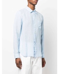 Chemise à manches longues en lin bleu clair 120% Lino