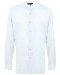 Chemise à manches longues en lin bleu clair Shanghai Tang