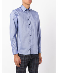 Chemise à manches longues en lin bleu clair Etro