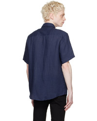 Chemise à manches longues en lin bleu marine A.P.C.