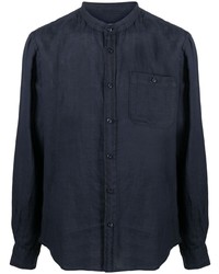 Chemise à manches longues en lin bleu marine Woolrich