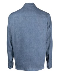Chemise à manches longues en lin bleue Briglia 1949