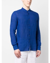 Chemise à manches longues en lin bleue 120% Lino