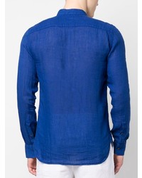 Chemise à manches longues en lin bleue 120% Lino