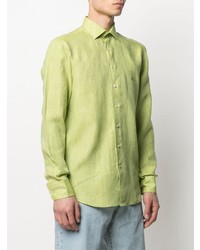 Chemise à manches longues en lin chartreuse Etro