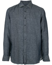 Chemise à manches longues en lin gris foncé 120% Lino