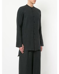 Chemise à manches longues en lin gris foncé Sartorial Monk