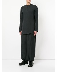 Chemise à manches longues en lin gris foncé Sartorial Monk