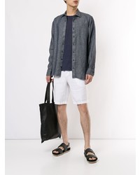 Chemise à manches longues en lin gris foncé 120% Lino