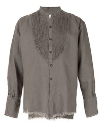 Chemise à manches longues en lin grise Greg Lauren