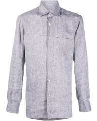 Chemise à manches longues en lin grise Kiton
