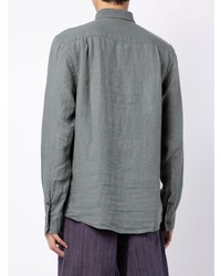 Chemise à manches longues en lin grise Vilebrequin