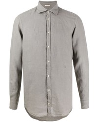 Chemise à manches longues en lin grise Massimo Alba