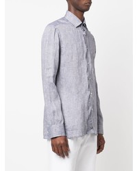 Chemise à manches longues en lin grise Kiton