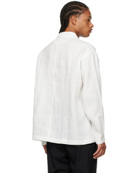 Chemise à manches longues en lin imprimée blanche Jacquemus