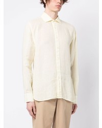 Chemise à manches longues en lin jaune 120% Lino