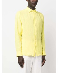 Chemise à manches longues en lin jaune Peuterey