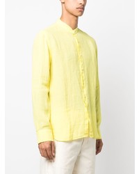 Chemise à manches longues en lin jaune 120% Lino